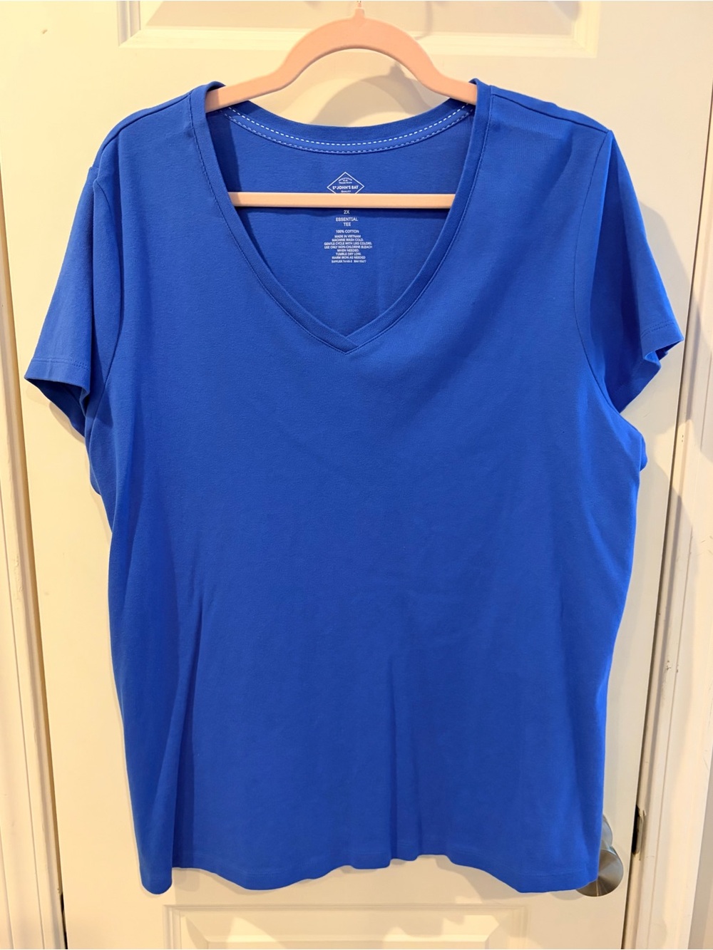 St. John’s Bay V-Neck Women's Top in Bright Blue